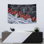 Geelong Cats ANZAC Day Tapestry Indigenous Dot Art with Poppy Flower Tribute
