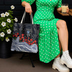 Geelong Cats ANZAC Day Tote Bag Indigenous Dot Art with Poppy Flower Tribute