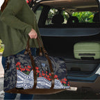 Geelong Cats ANZAC Day Travel Bag Indigenous Dot Art with Poppy Flower Tribute