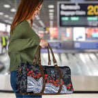 Geelong Cats ANZAC Day Travel Bag Indigenous Dot Art with Poppy Flower Tribute