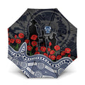 Geelong Cats ANZAC Day Umbrella Indigenous Dot Art with Poppy Flower Tribute