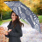 Geelong Cats ANZAC Day Umbrella Indigenous Dot Art with Poppy Flower Tribute