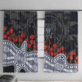 Geelong Cats ANZAC Day Window Curtain Indigenous Dot Art with Poppy Flower Tribute