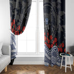 Geelong Cats ANZAC Day Window Curtain Indigenous Dot Art with Poppy Flower Tribute