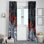 Geelong Cats ANZAC Day Window Curtain Indigenous Dot Art with Poppy Flower Tribute