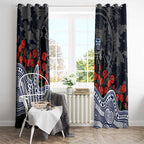 Geelong Cats ANZAC Day Window Curtain Indigenous Dot Art with Poppy Flower Tribute