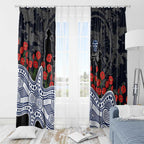Geelong Cats ANZAC Day Window Curtain Indigenous Dot Art with Poppy Flower Tribute