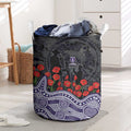 Fremantle Dockers ANZAC Day Laundry Basket Indigenous Dot Art with Poppy Flower Tribute