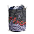 Fremantle Dockers ANZAC Day Laundry Basket Indigenous Dot Art with Poppy Flower Tribute