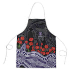 Fremantle Dockers ANZAC Day Apron Indigenous Dot Art with Poppy Flower Tribute