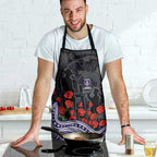 Fremantle Dockers ANZAC Day Apron Indigenous Dot Art with Poppy Flower Tribute
