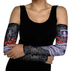 Fremantle Dockers ANZAC Day Arm Sleeves Indigenous Dot Art with Poppy Flower Tribute