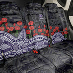 Fremantle Dockers ANZAC Day Back Car Seat Cover Indigenous Dot Art with Poppy Flower Tribute