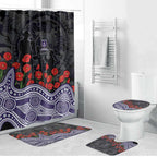 Fremantle Dockers ANZAC Day Bathroom Set Indigenous Dot Art with Poppy Flower Tribute