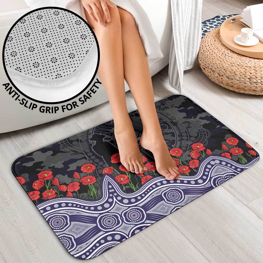 Fremantle Dockers ANZAC Day Bathroom Set Indigenous Dot Art with Poppy Flower Tribute