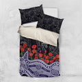 Fremantle Dockers ANZAC Day Bedding Set Indigenous Dot Art with Poppy Flower Tribute