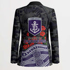 Fremantle Dockers ANZAC Day Blazer Indigenous Dot Art with Poppy Flower Tribute