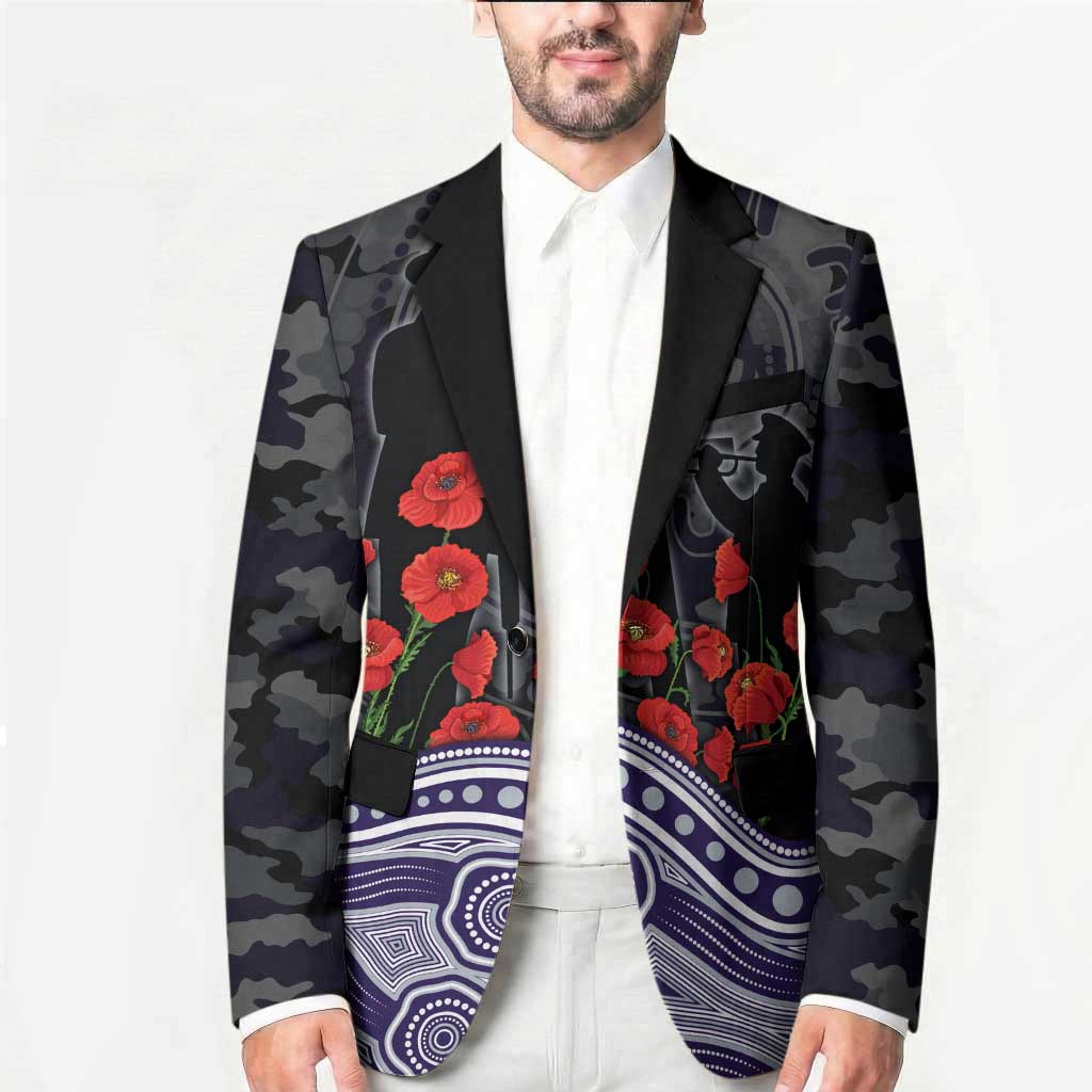 Fremantle Dockers ANZAC Day Blazer Indigenous Dot Art with Poppy Flower Tribute