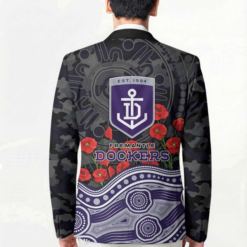 Fremantle Dockers ANZAC Day Blazer Indigenous Dot Art with Poppy Flower Tribute