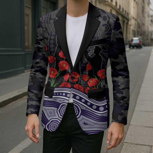 Fremantle Dockers ANZAC Day Blazer Indigenous Dot Art with Poppy Flower Tribute