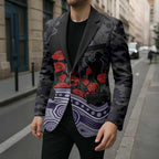Fremantle Dockers ANZAC Day Blazer Indigenous Dot Art with Poppy Flower Tribute