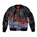 Fremantle Dockers ANZAC Day Bomber Jacket Indigenous Dot Art with Poppy Flower Tribute