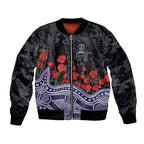 Fremantle Dockers ANZAC Day Bomber Jacket Indigenous Dot Art with Poppy Flower Tribute