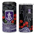 Fremantle Dockers ANZAC Day 4 in 1 Can Cooler Tumbler Indigenous Dot Art with Poppy Flower Tribute