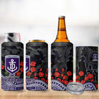 Fremantle Dockers ANZAC Day 4 in 1 Can Cooler Tumbler Indigenous Dot Art with Poppy Flower Tribute