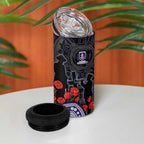 Fremantle Dockers ANZAC Day 4 in 1 Can Cooler Tumbler Indigenous Dot Art with Poppy Flower Tribute