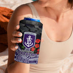 Fremantle Dockers ANZAC Day 4 in 1 Can Cooler Tumbler Indigenous Dot Art with Poppy Flower Tribute