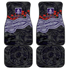 Fremantle Dockers ANZAC Day Car Mats Indigenous Dot Art with Poppy Flower Tribute