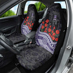 Fremantle Dockers ANZAC Day Car Seat Cover Indigenous Dot Art with Poppy Flower Tribute