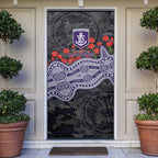 Fremantle Dockers ANZAC Day Door Cover Indigenous Dot Art with Poppy Flower Tribute