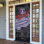 Fremantle Dockers ANZAC Day Door Cover Indigenous Dot Art with Poppy Flower Tribute