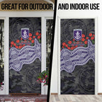 Fremantle Dockers ANZAC Day Door Cover Indigenous Dot Art with Poppy Flower Tribute