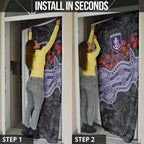 Fremantle Dockers ANZAC Day Door Cover Indigenous Dot Art with Poppy Flower Tribute