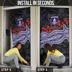 Fremantle Dockers ANZAC Day Door Cover Indigenous Dot Art with Poppy Flower Tribute