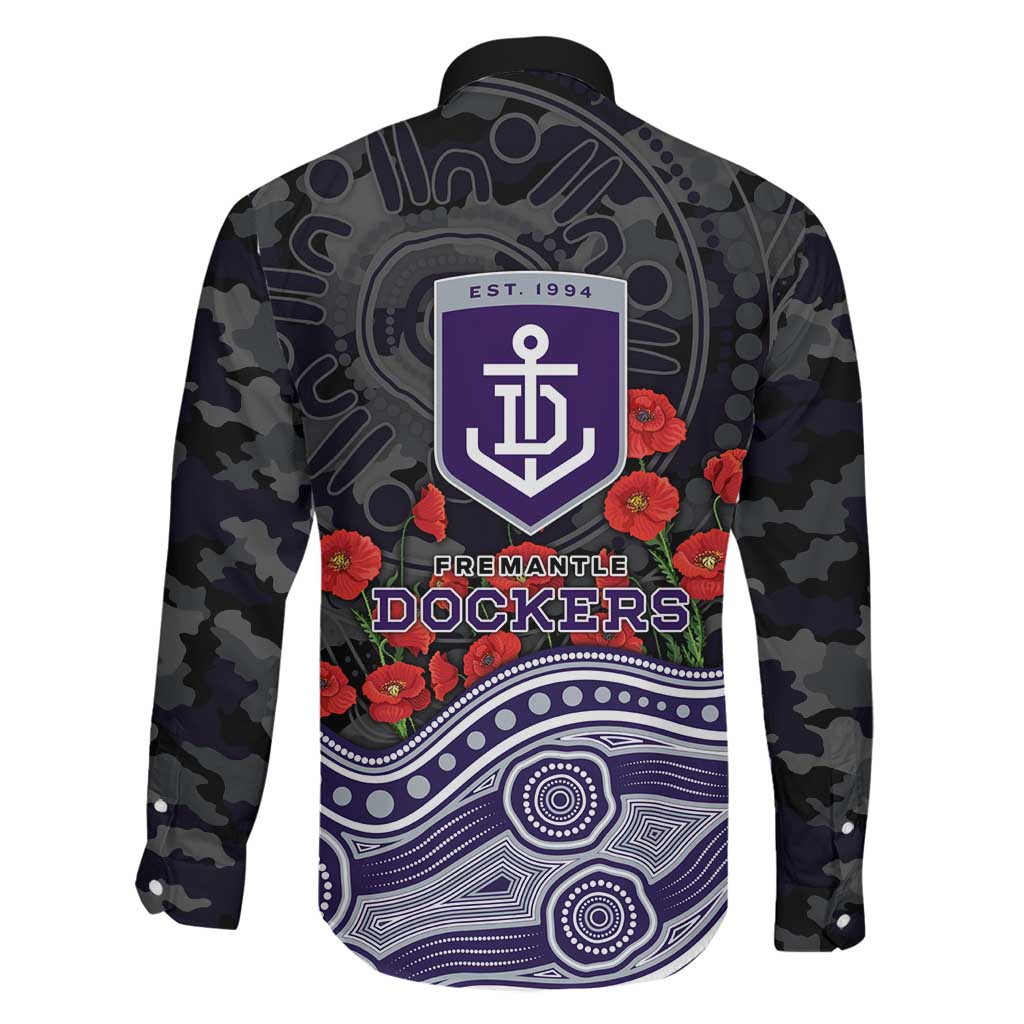 Fremantle Dockers ANZAC Day Family Matching Puletasi and Hawaiian Shirt Indigenous Dot Art with Poppy Flower Tribute
