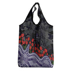 Fremantle Dockers ANZAC Day Grocery Bag Indigenous Dot Art with Poppy Flower Tribute