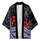 Fremantle Dockers ANZAC Day Kimono Indigenous Dot Art with Poppy Flower Tribute