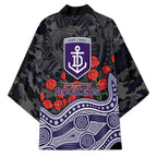 Fremantle Dockers ANZAC Day Kimono Indigenous Dot Art with Poppy Flower Tribute
