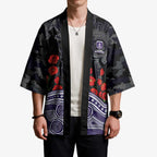 Fremantle Dockers ANZAC Day Kimono Indigenous Dot Art with Poppy Flower Tribute