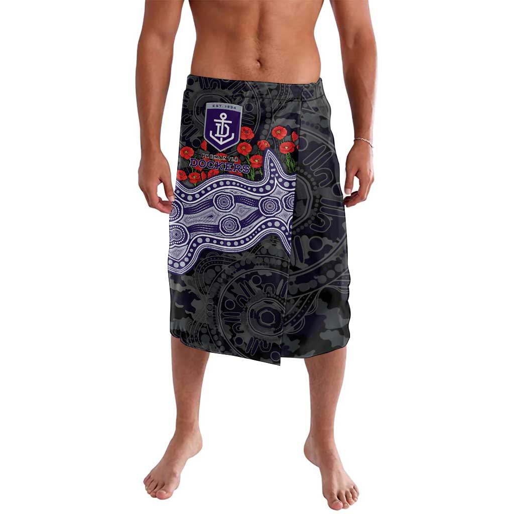 Fremantle Dockers ANZAC Day Lavalava Indigenous Dot Art with Poppy Flower Tribute