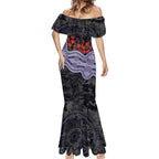 Fremantle Dockers ANZAC Day Mermaid Dress Indigenous Dot Art with Poppy Flower Tribute