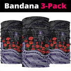 Fremantle Dockers ANZAC Day Neck Gaiter Indigenous Dot Art with Poppy Flower Tribute