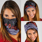 Fremantle Dockers ANZAC Day Neck Gaiter Indigenous Dot Art with Poppy Flower Tribute