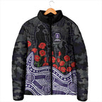 Fremantle Dockers ANZAC Day Padded Jacket Indigenous Dot Art with Poppy Flower Tribute