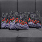 Fremantle Dockers ANZAC Day Pillow Cover Indigenous Dot Art with Poppy Flower Tribute