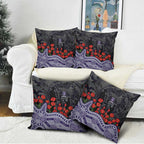 Fremantle Dockers ANZAC Day Pillow Cover Indigenous Dot Art with Poppy Flower Tribute